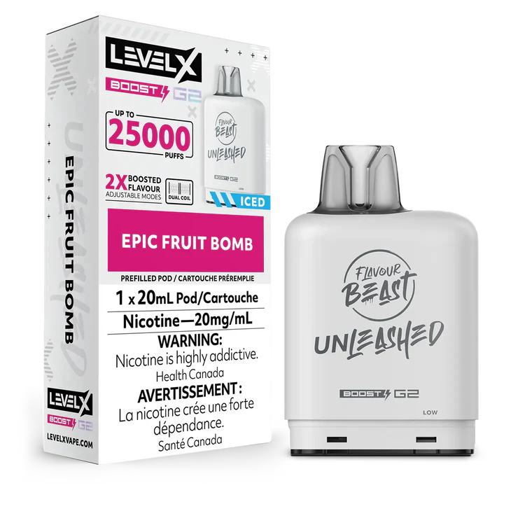 levelx boost g2 fb unleashed pod aug2024 render fam 20mg epicfruitbomb 750x.webp levelx boost g2 fb unleashed pod aug2024 render fam 20mg epicfruitbomb 750x.webp