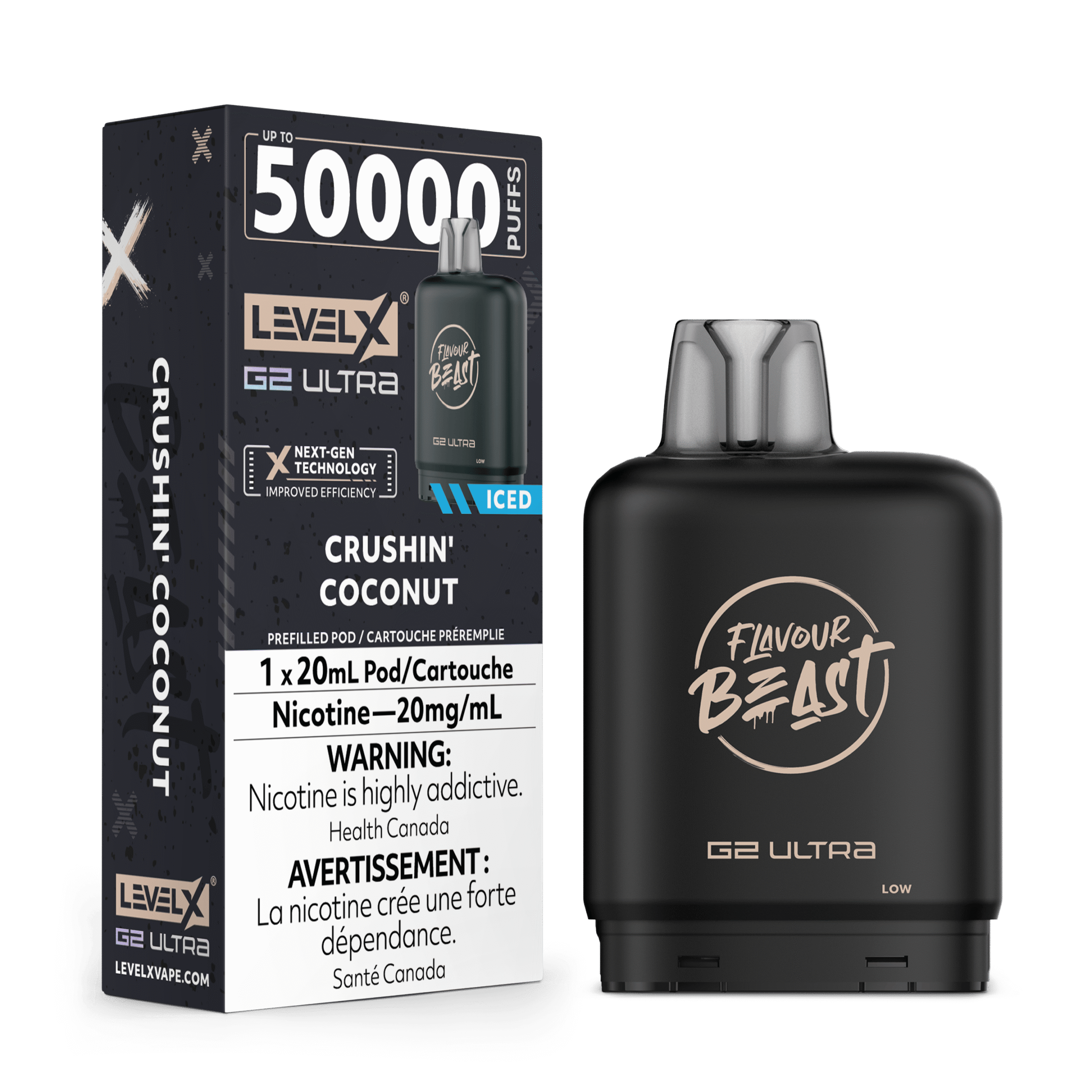levelx boost g2 flavourbeast pod apr2025 render fam 20mg crushincoconut.png levelx boost g2 flavourbeast pod apr2025 render fam 20mg crushincoconut.png
