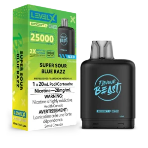 levelx boost g2 flavourbeast pod jul2024 render fam 20mg supersourbluerazz.webp