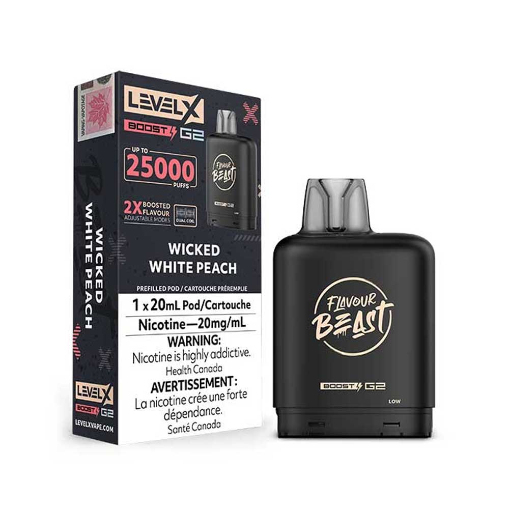 level x flavour beast g2 boost pod 20ml wicked white peach.jpg level x flavour beast g2 boost pod 20ml wicked white peach.jpg