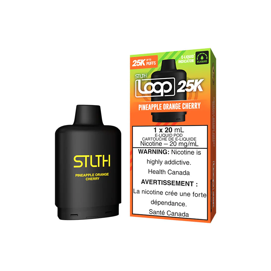 stlth loop 25k pod pineapple orange cherry.webp stlth loop 25k pod pineapple orange cherry.webp