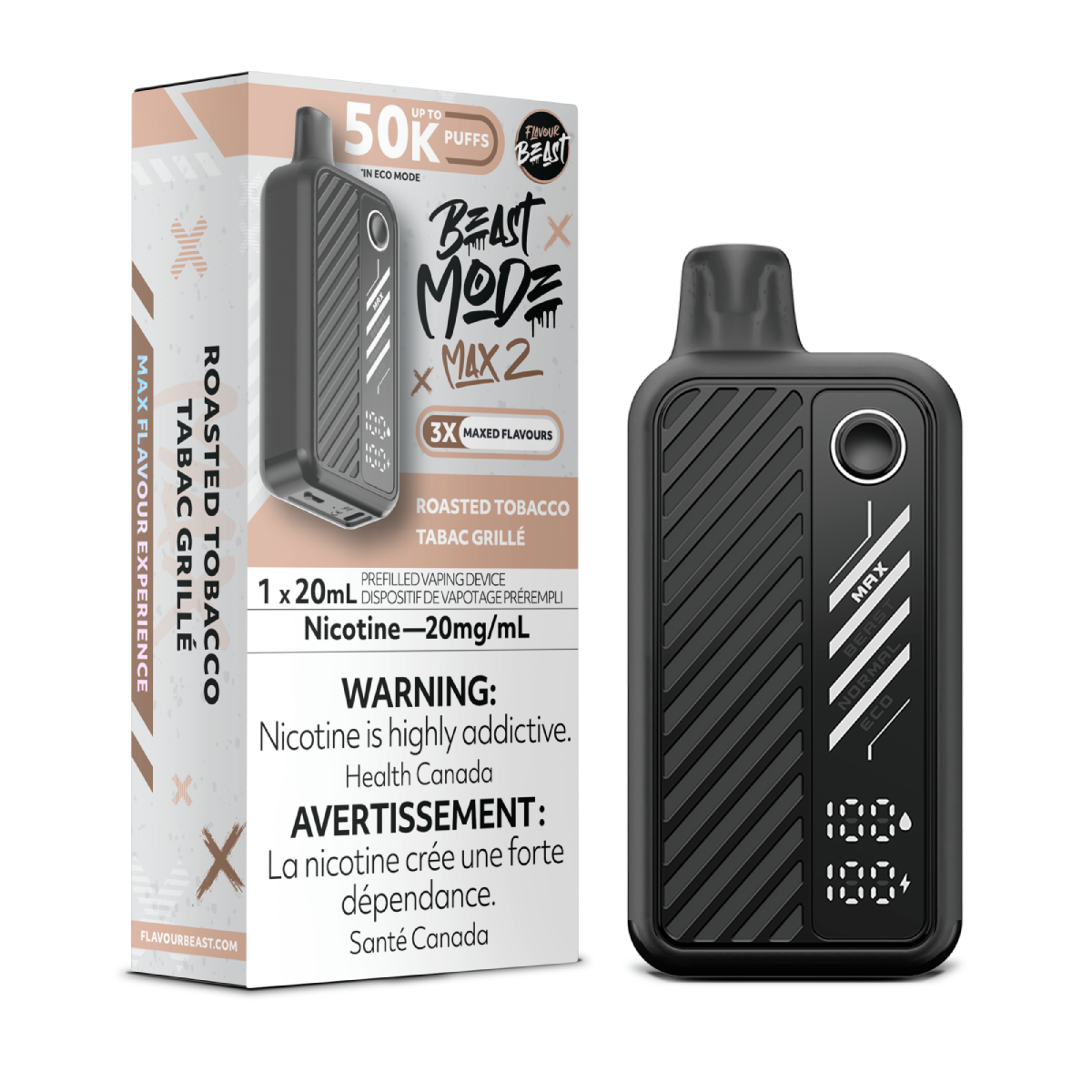 flavourbeast beastmodemax2 feb2025 render fam 20mg roastedtobacco 4 square.webp flavourbeast beastmodemax2 feb2025 render fam 20mg roastedtobacco 4 square.webp
