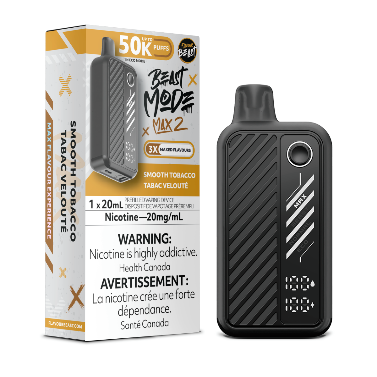 flavourbeast beastmodemax2 feb2025 render fam 20mg smoothtobacco 6 square.webp flavourbeast beastmodemax2 feb2025 render fam 20mg smoothtobacco 6 square.webp
