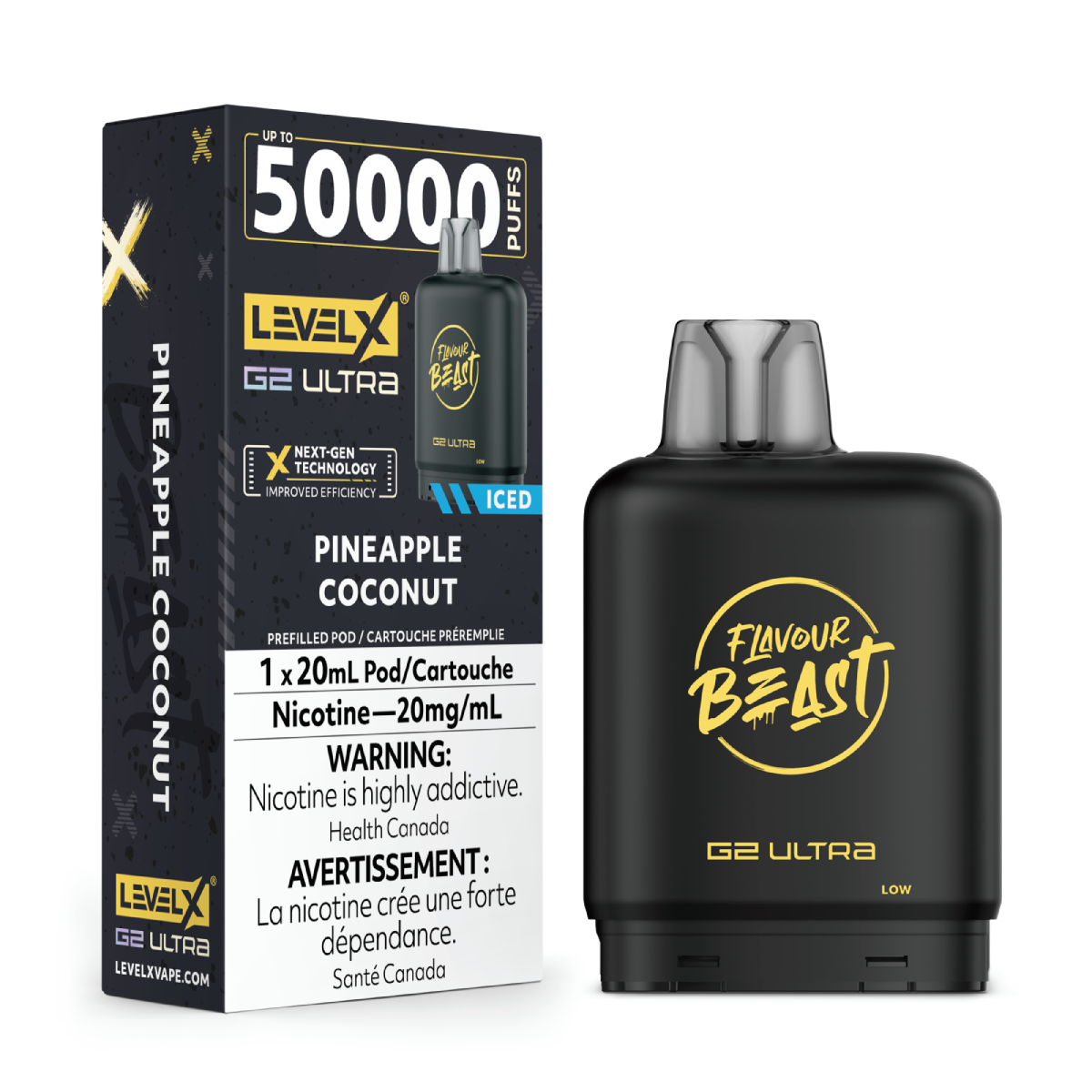 levelx g2 ultra flavourbeast pod aug2025 render fam 20mg pineapplecoconut 1.webp levelx g2 ultra flavourbeast pod aug2025 render fam 20mg pineapplecoconut 1.webp