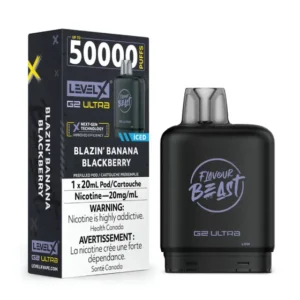 levelx g2 ultra flavourbeast pod mar2026 render fam 20mg blazinblackberrybanana 3.webp