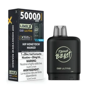 levelx g2 ultra flavourbeast pod mar2026 render fam 20mg hiphoneydewmango 1.webp