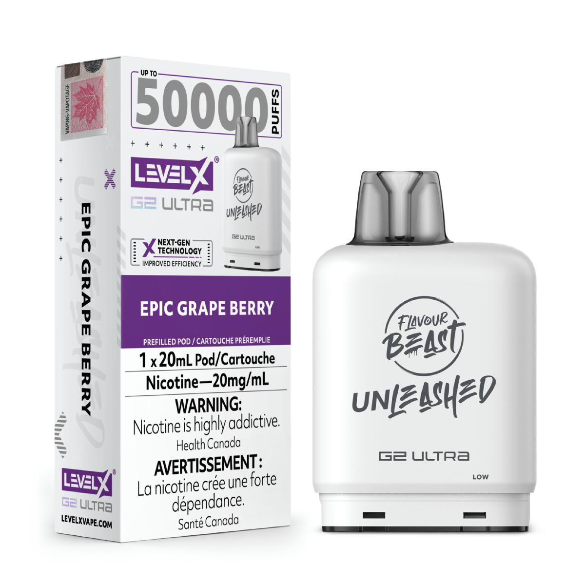 levelx g2 ultra unleashed pod jul2025 render fam exs 20mg epicgrapeberry 1.webp levelx g2 ultra unleashed pod jul2025 render fam exs 20mg epicgrapeberry 1.webp