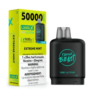 levelx boost g2 ultra flavourbeast pod apr2025 render fam 20mg extrememint.webp