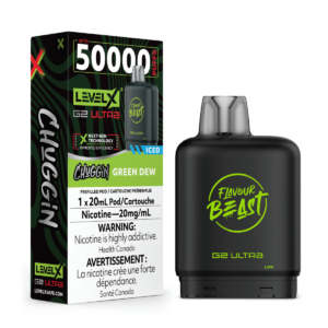 levelx boost g2 ultra flavourbeast pod apr2025 render fam 20mg greendew 1.webp