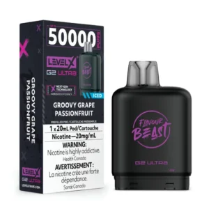 levelx boost g2 ultra flavourbeast pod apr2025 render fam 20mg groovygrapepassionfruit.webp