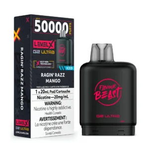 levelx boost g2 ultra flavourbeast pod apr2025 render fam 20mg raginrazzmango.webp