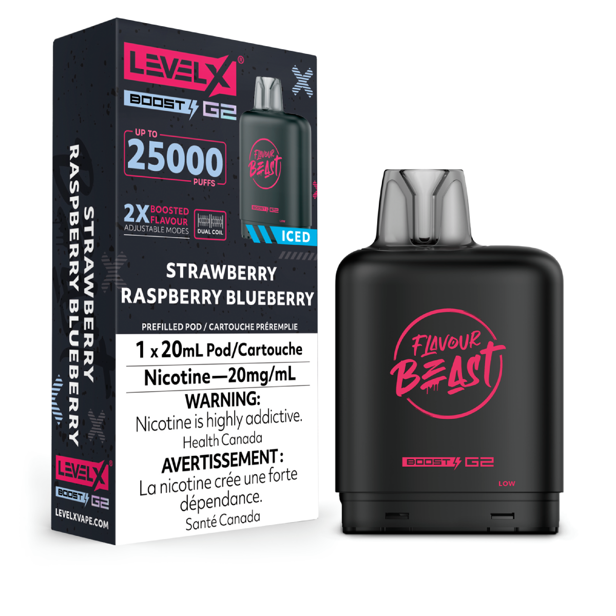 levelx boost g2 flavourbeast pod dec2024 render fam 20mg strawberryraspberryblueberry square.webp levelx boost g2 flavourbeast pod dec2024 render fam 20mg strawberryraspberryblueberry square.webp