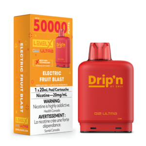 levelx g2 ultra dripn pod jul2025 render fam 20mg electricfruitblast 1.webp