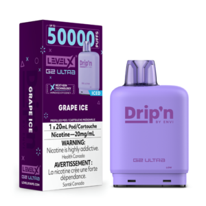 levelx g2 ultra dripn pod jul2025 render fam 20mg grapeice 1.webp