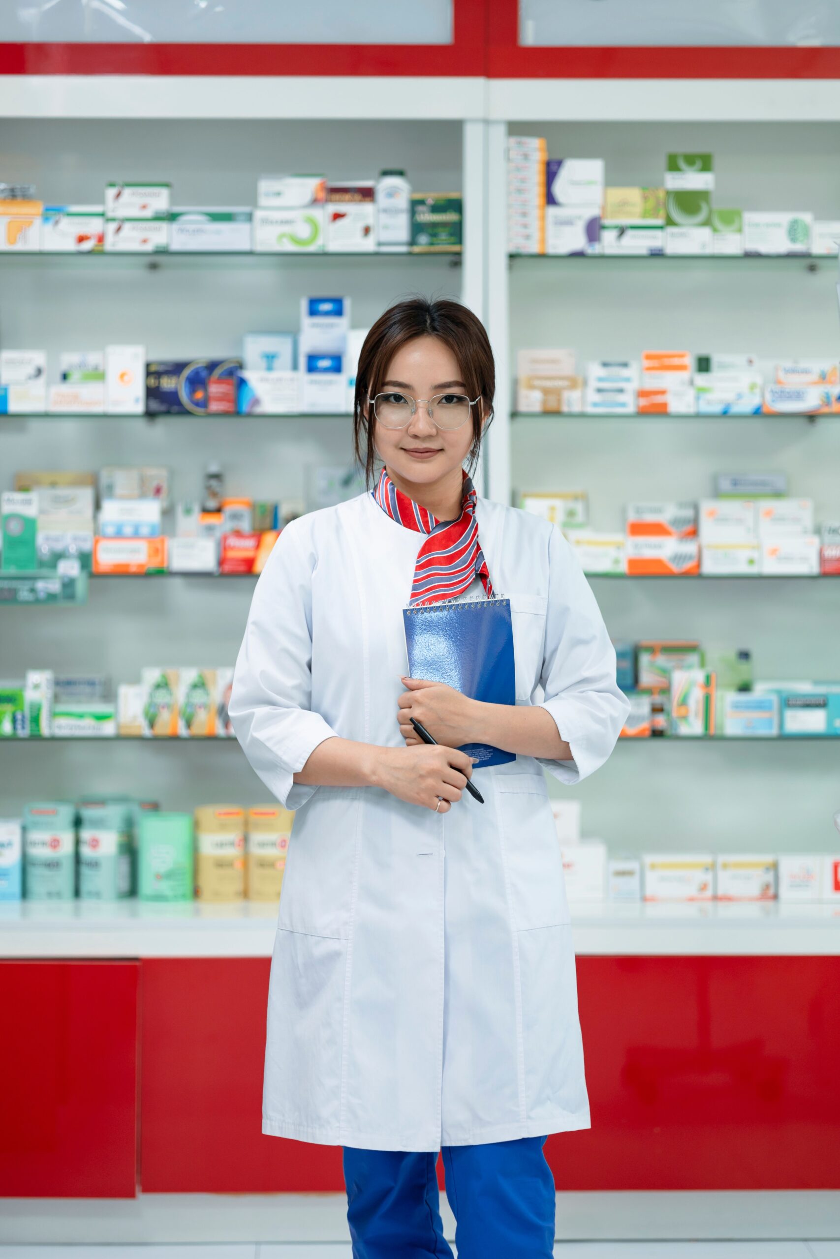Pharmacist in a well-organized pharmacy in Australia